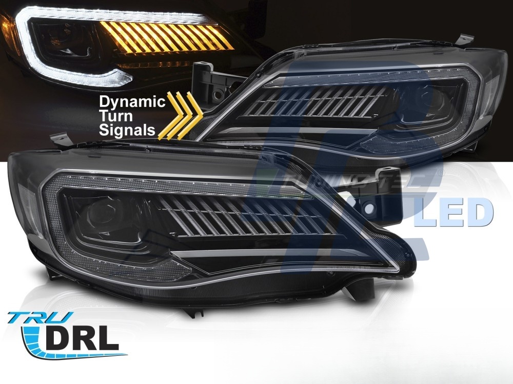 LED Tube Light Headlights Black for Subaru WRX 2008–2014 - 5