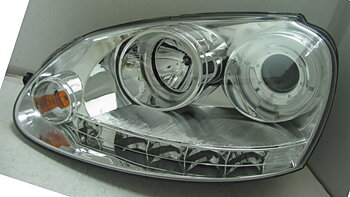 VW GOLF V 03+ SVARTA ANGELEYE STRÅLKASTARE