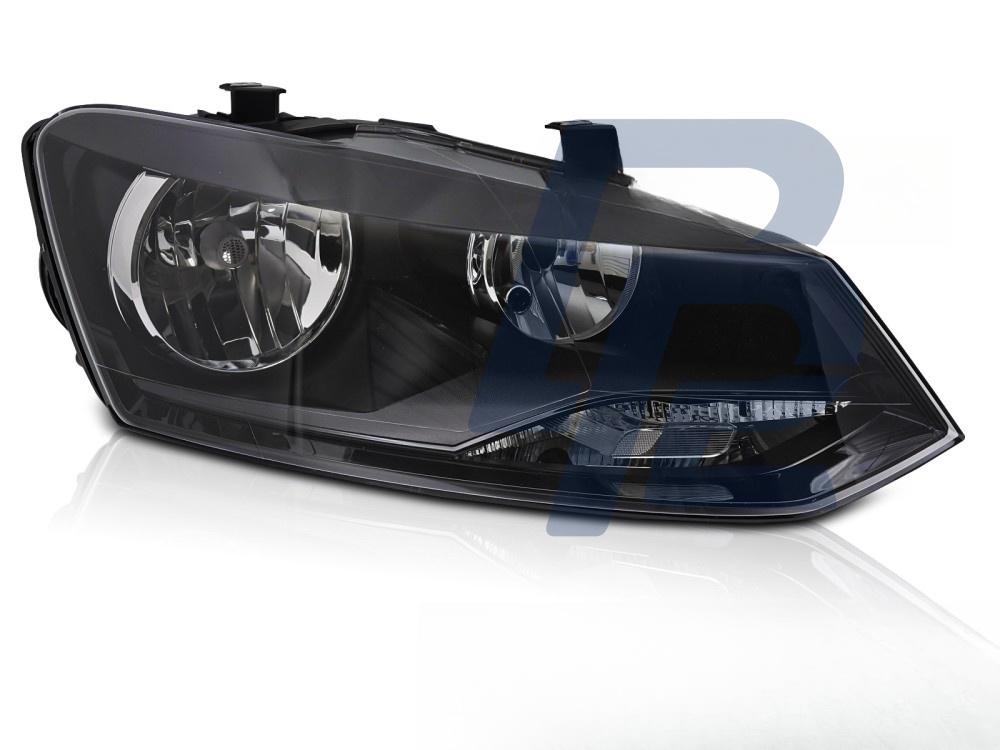 Right Headlight Black H7 TYC for VW Polo 6R 2009–2014 - 2