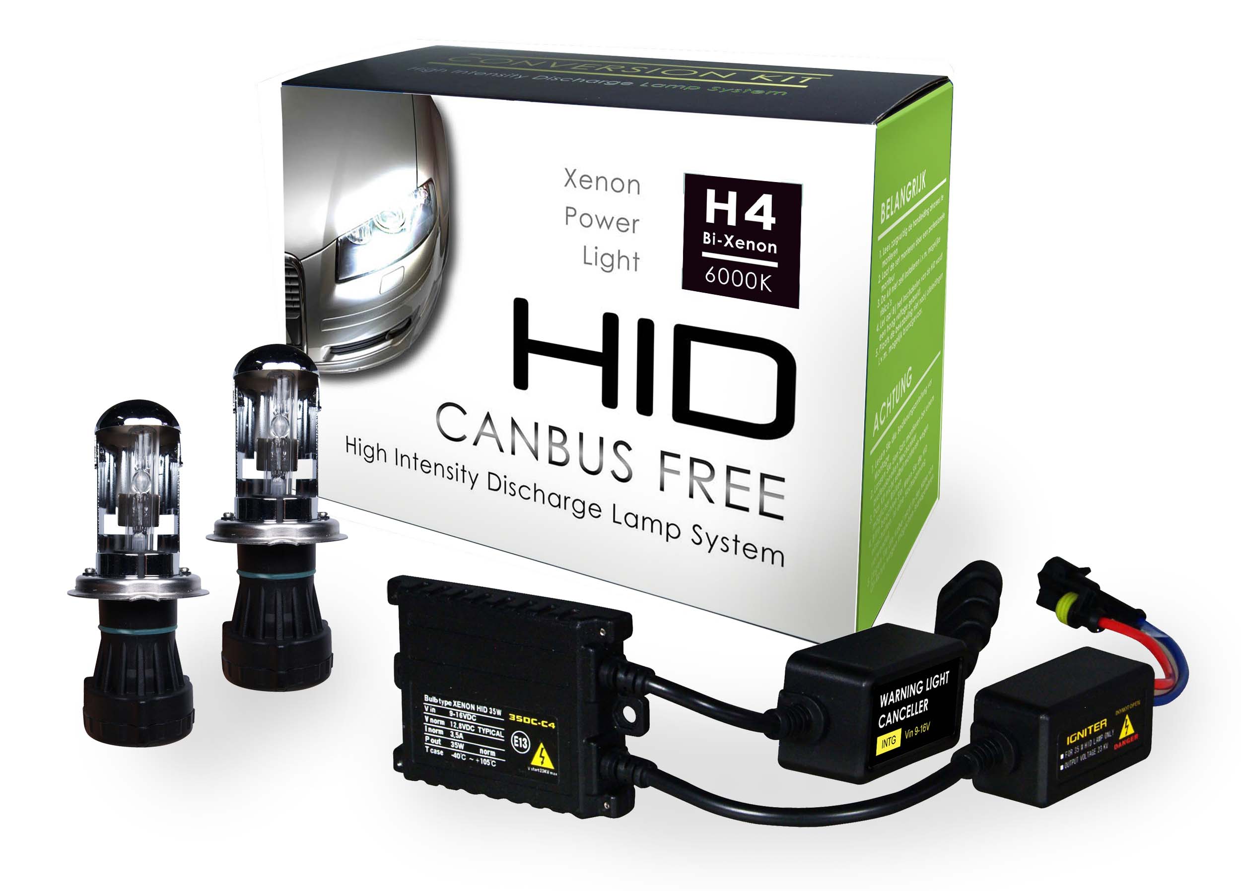 BI-XENON/HID CONVERSION KIT 6000K H4 CAN-BUS + SLIM BALLAST