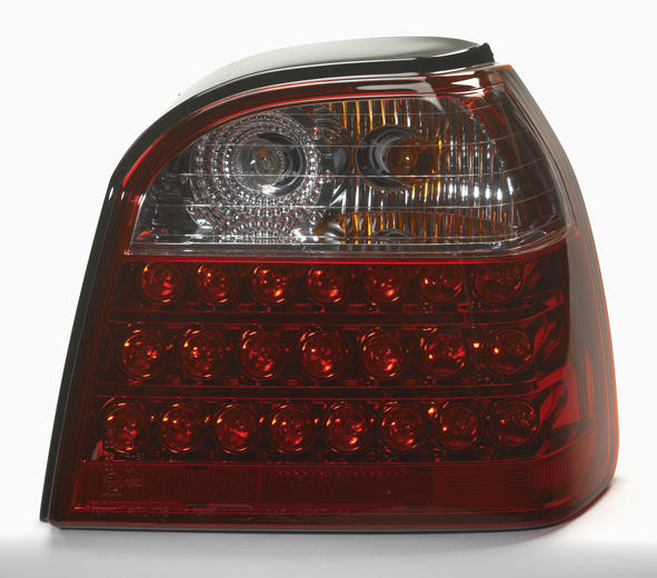 VW GOLF III 92-97 RED/CLEAR LED TAILLIGHTS V1