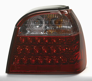 VW GOLF III 92-97 RED/CLEAR LED TAILLIGHTS V1