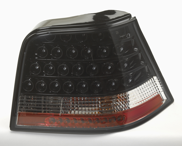 VW GOLF IV 97-03 BLACK/CLEAR LED TAILLIGHTS