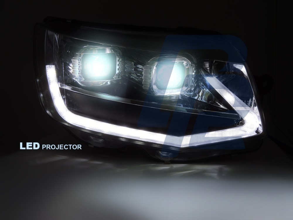 LED Tube Light Headlights Black DRL Sequential for VW T6 2015–2019 - 6