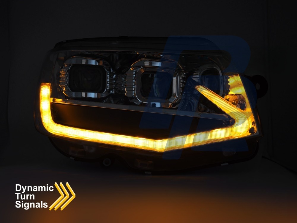 LED Tube Light Headlights Black DRL Sequential for VW T6 2015–2019 - 2