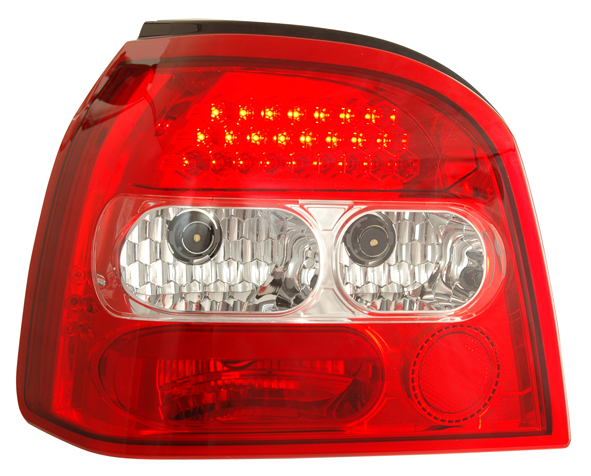 VW GOLF III 92-97 RED/CLEAR LED TAILLIGHTS V2