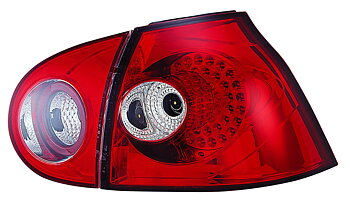 VW GOLF V 03+ RED/CLEAR LED TAILLIGHTS