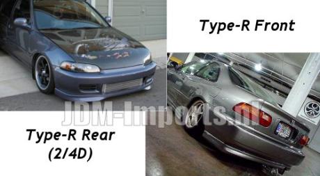HONDA CIVIC 92-95 2/4D TYPE R FRONT & REAR LIPS [SIX]