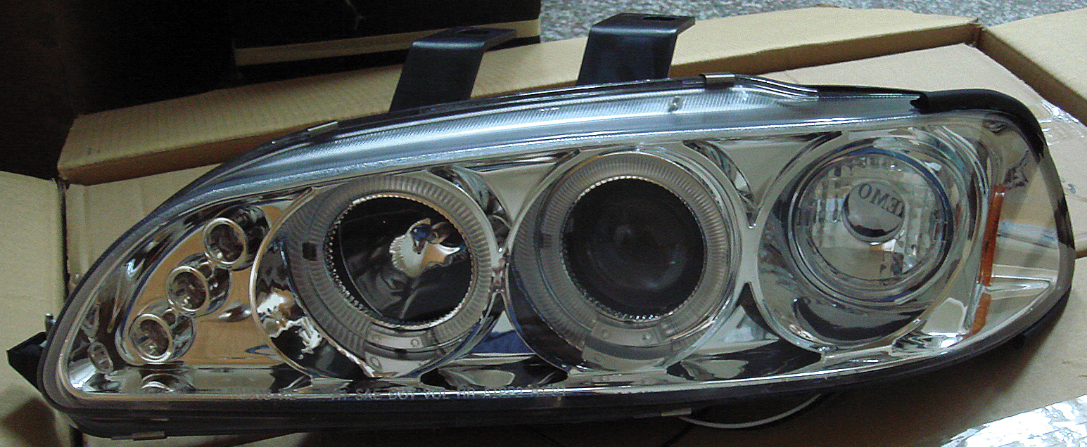 HONDA CIVIC 92-95 4D ANGEL EYE HEADLIGHTS CHROME V1