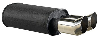 UNIVERSAL BLACK REAR MUFFLER 2X76MM DTM [TX]