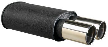 UNIVERSAL BLACK REAR MUFFLER 2X90MM ROUND [TX]