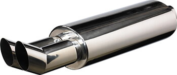 UNIVERSAL STAINLESS STEEL MUFFLER 2X76MM DTM [TX]