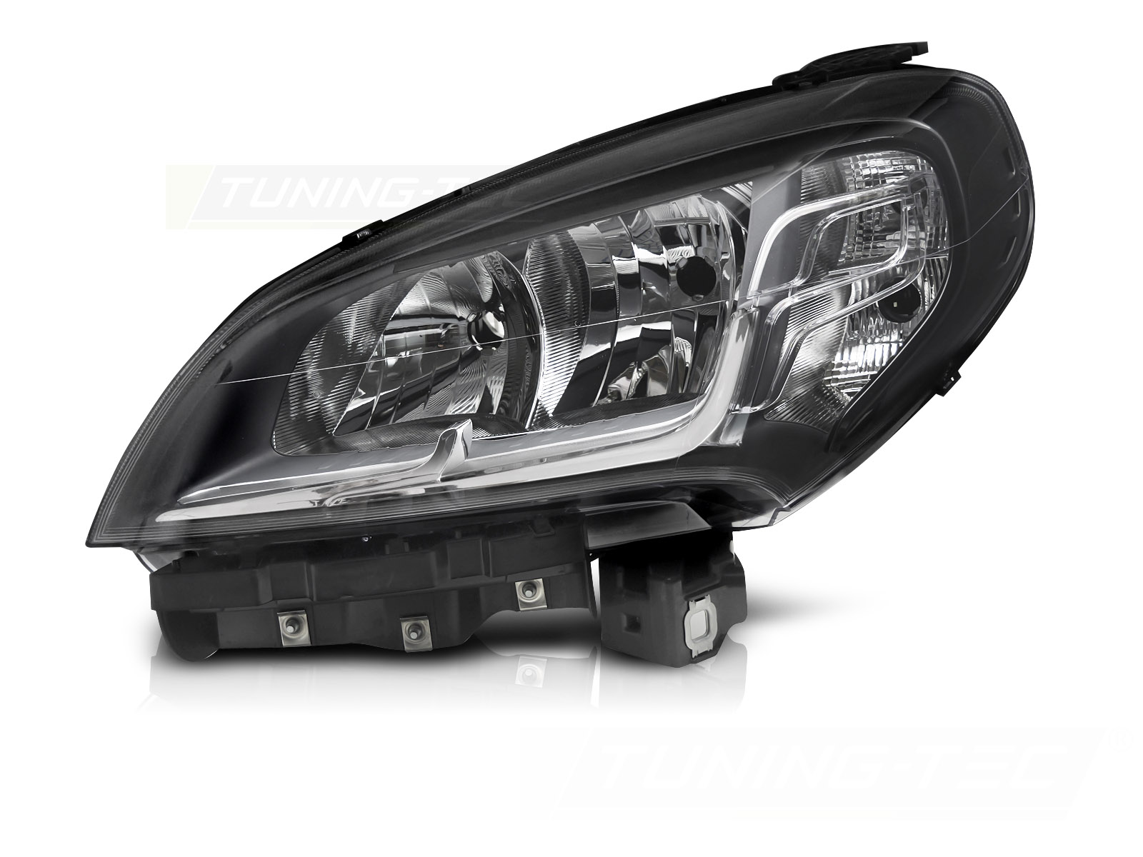 Left Headlight Black TYC for Fiat Doblo 2014–2022