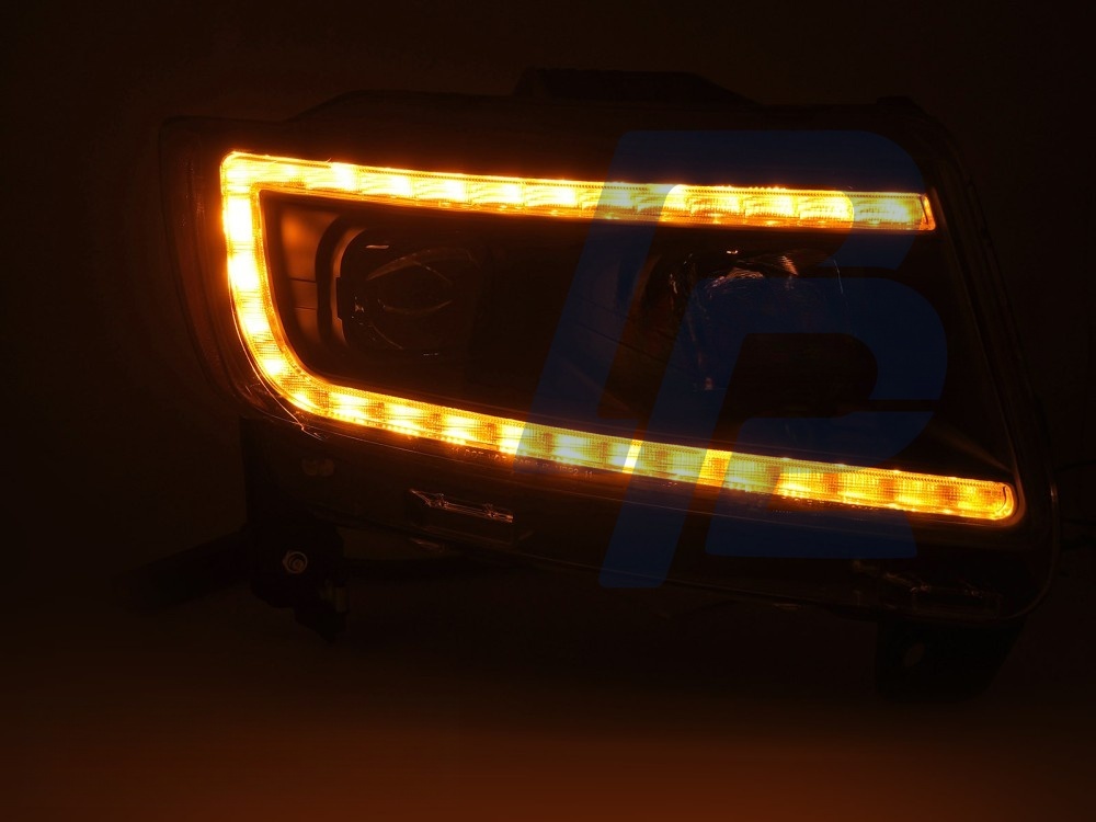 Headlights for Jeep Grand Cherokee 2011–2013 Tube Light Black - 4