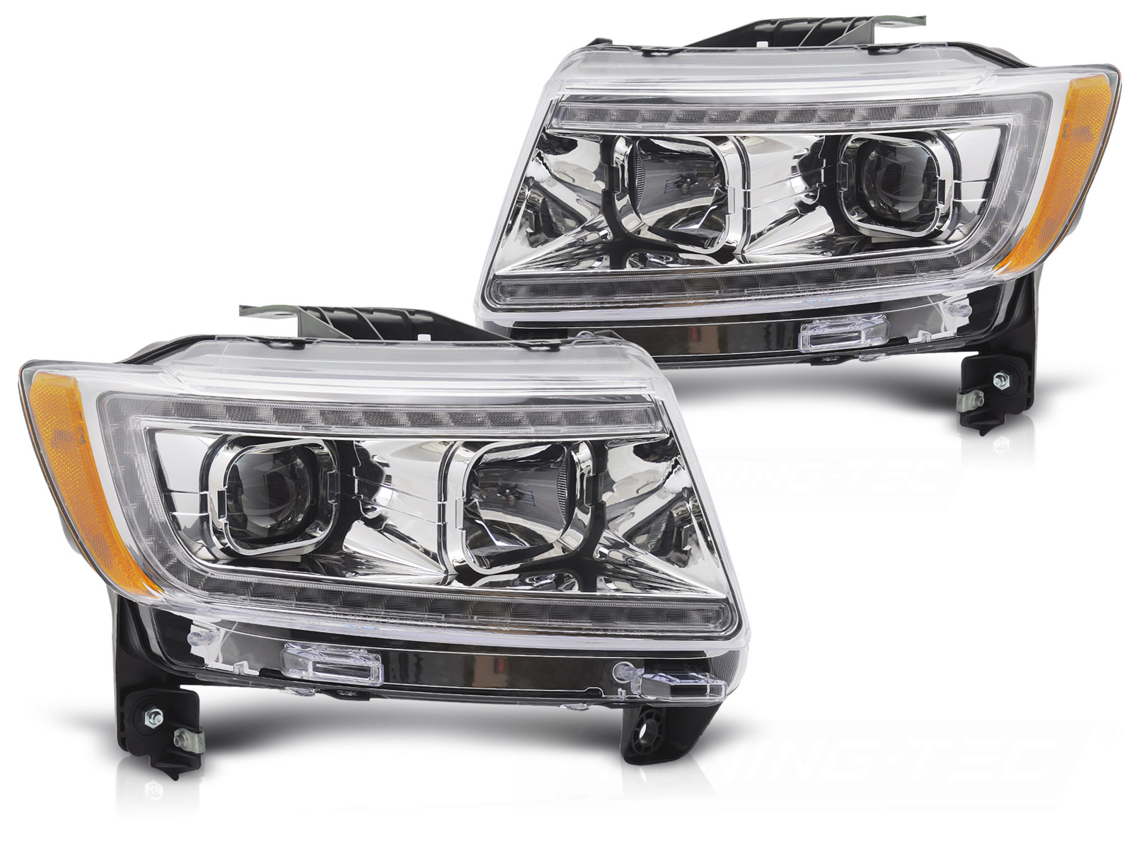STRÅLKASTARE JEEP GRAND CHEROKEE 2011-2013 TUBE LIGHT KROM