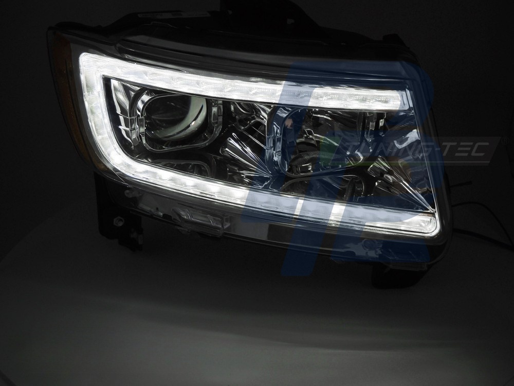 Headlights for Jeep Grand Cherokee 2011–2013 Tube Light Chrome - 4