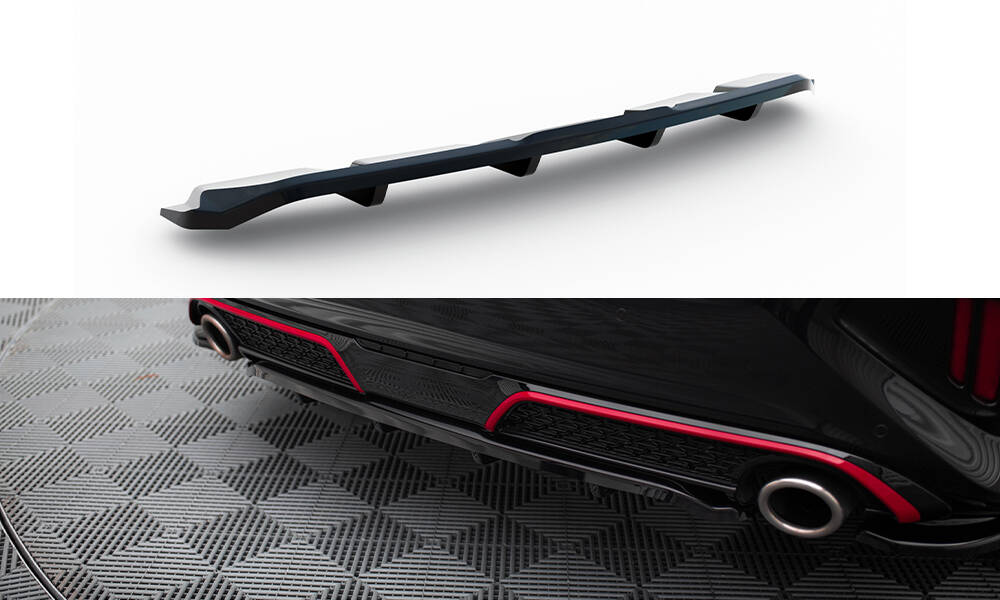 Central Rear Splitter (Vertical Bars) Kia Ceed GT Mk3 Facelift