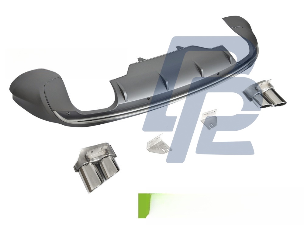 Diffuser Twin Outlet PDC Silver Sport S Style for Audi Q5 8R 2008–2012 - 5