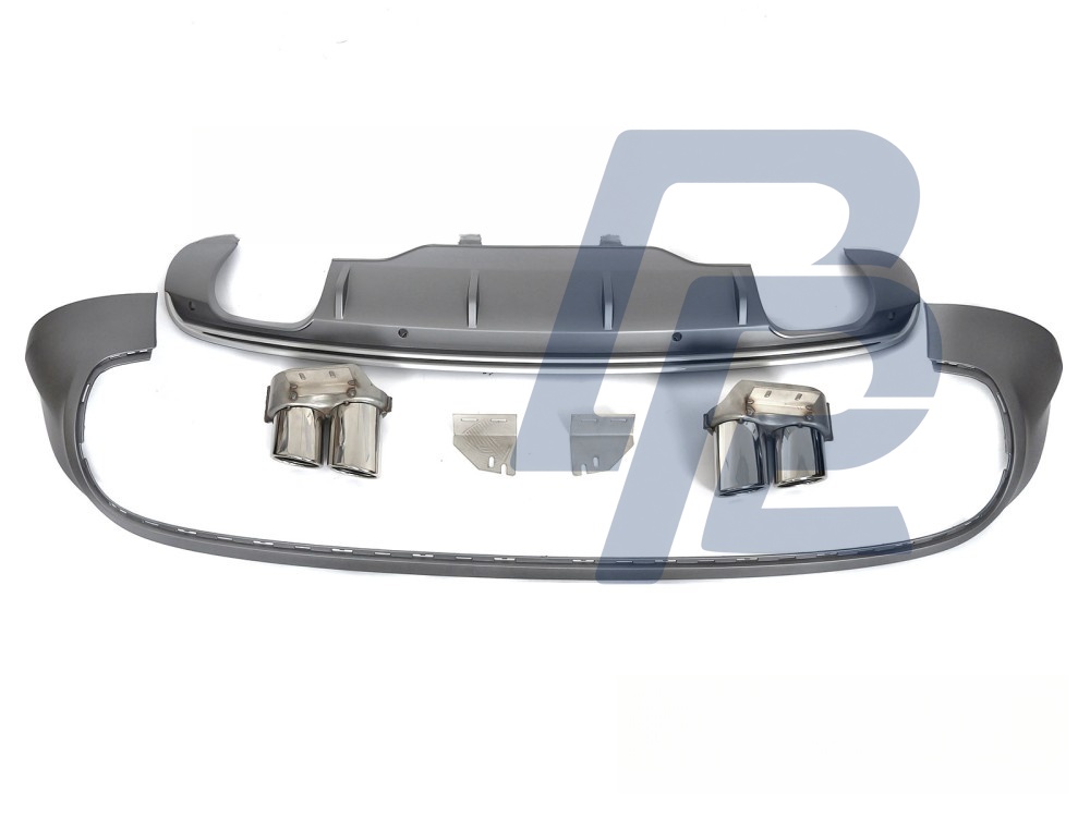 Diffuser Twin Outlet PDC Silver Sport S Style for Audi Q5 8R 2008–2012 - 4