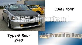 HONDA CIVIC 96-00 2/4D JDM FRONT & TYPER REAR LIPS [SIX]