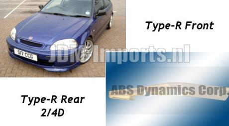 HONDA CIVIC 96-00 2/4D TYPER FRONT & REAR LIPS [SIX]