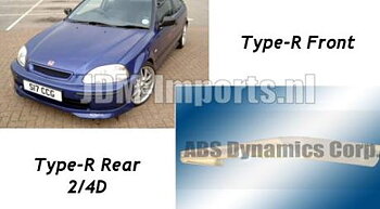 HONDA CIVIC 96-00 2/4D TYPER FRONT & REAR LIPS [SIX]