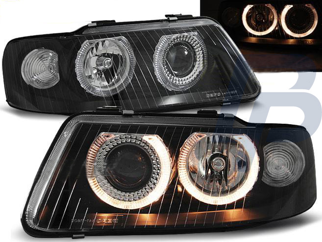 STRÅLKASTARE AUDI A3 09.00-05.03 ANGEL EYES SVARTA - 2
