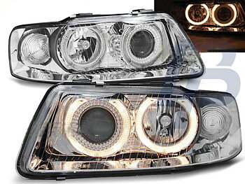 HEADLIGHTS AUDI A3 09.00-05.03 ANGEL EYES CHROME