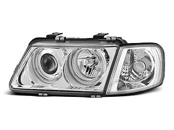 HEADLIGHTS AUDI A3 08.96-08.00 ANGEL EYES CHROME