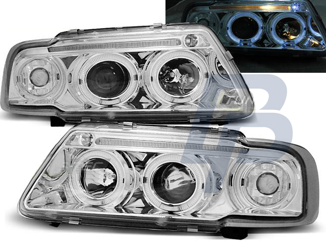 HEADLIGHTS AUDI A3 8L 08.96-08.00 ANGEL EYES CHROME - 2