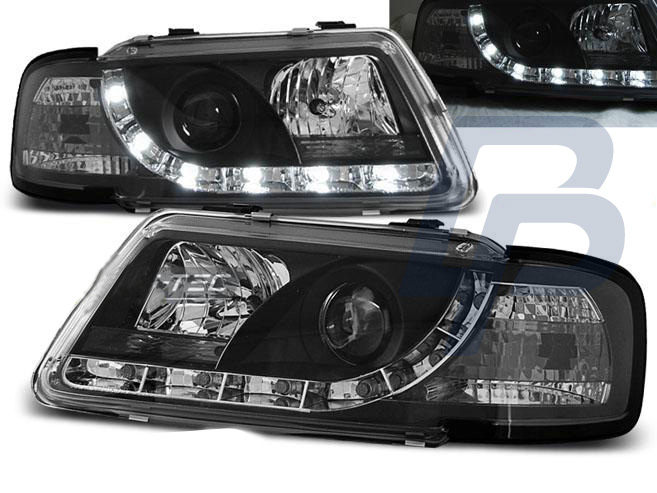 HEADLIGHTS AUDI A3 8L 08.96-08.00 TRU DRL BLACK - 2