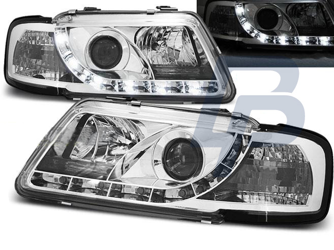HEADLIGHTS AUDI A3 8L 08.96-08.00 TRU DRL CHROME - 2