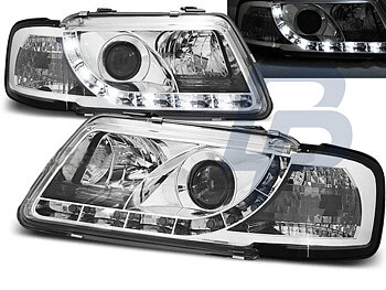 HEADLIGHTS AUDI A3 8L 08.96-08.00 TRU DRL CHROME