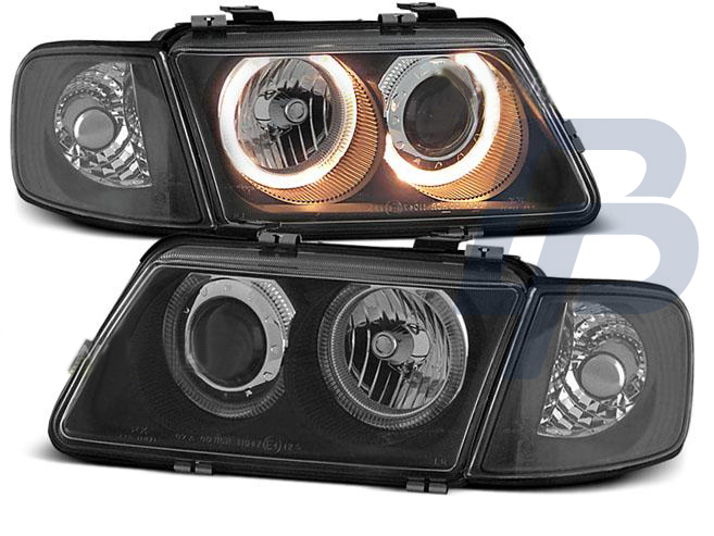 HEADLIGHTS AUDI A3 08.96-08.00 ANGEL EYES BLACK - 2
