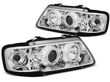 HEADLIGHTS AUDI A3 8L 08.96-08.00 ANGEL EYES CCFL CHROME