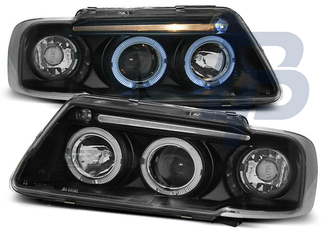 HEADLIGHTS AUDI A3 8L 08.96-08.00 ANGEL EYES BLACK - 2