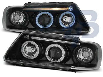 HEADLIGHTS AUDI A3 8L 08.96-08.00 ANGEL EYES BLACK