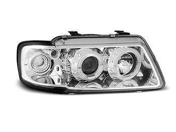 HEADLIGHTS AUDI A3 8L 08.96-08.00 ANGEL EYES CHROME