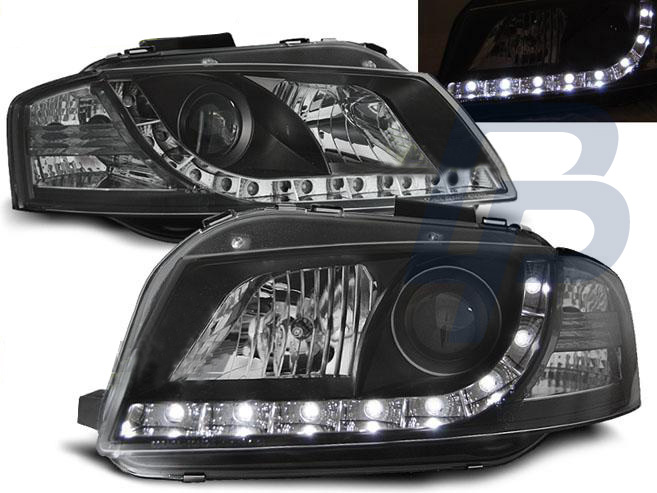 HEADLIGHTS AUDI A3 8P 05.03-03.08 DAYLIGHT BLACK - 2