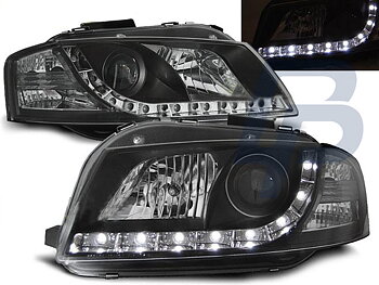 HEADLIGHTS AUDI A3 8P 05.03-03.08 DAYLIGHT BLACK