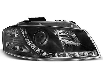 HEADLIGHTS AUDI A3 8P 05.03-03.08 DAYLIGHT BLACK