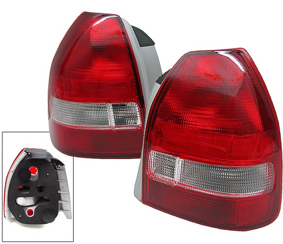 HONDA CIVIC 96-00 3D RÖD/VITA ORGINAL UTFÖRANDE BAKLAMPOR