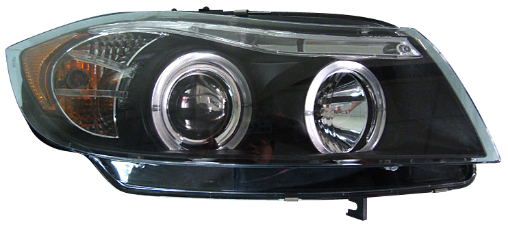 BMW 3 E90/E91 SEDAN/TOURING BLACK HALO ANGEL EYE HEADLIGHTS