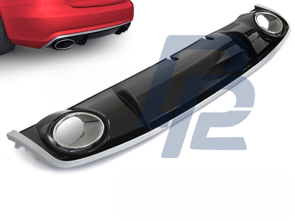 Diffuser Single Outlet Gloss Black Sport Style for Audi A4 B8 2012–2015 - 3