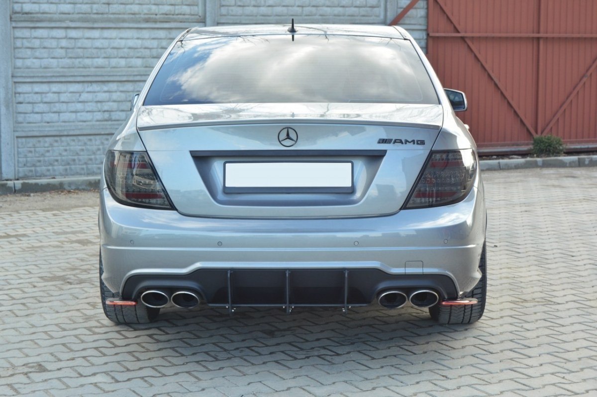 MERCEDES C W204 AMG-LINE (FACELIFT) REAR DIFFUSER & REAR SIDE SPLITTERS - 4