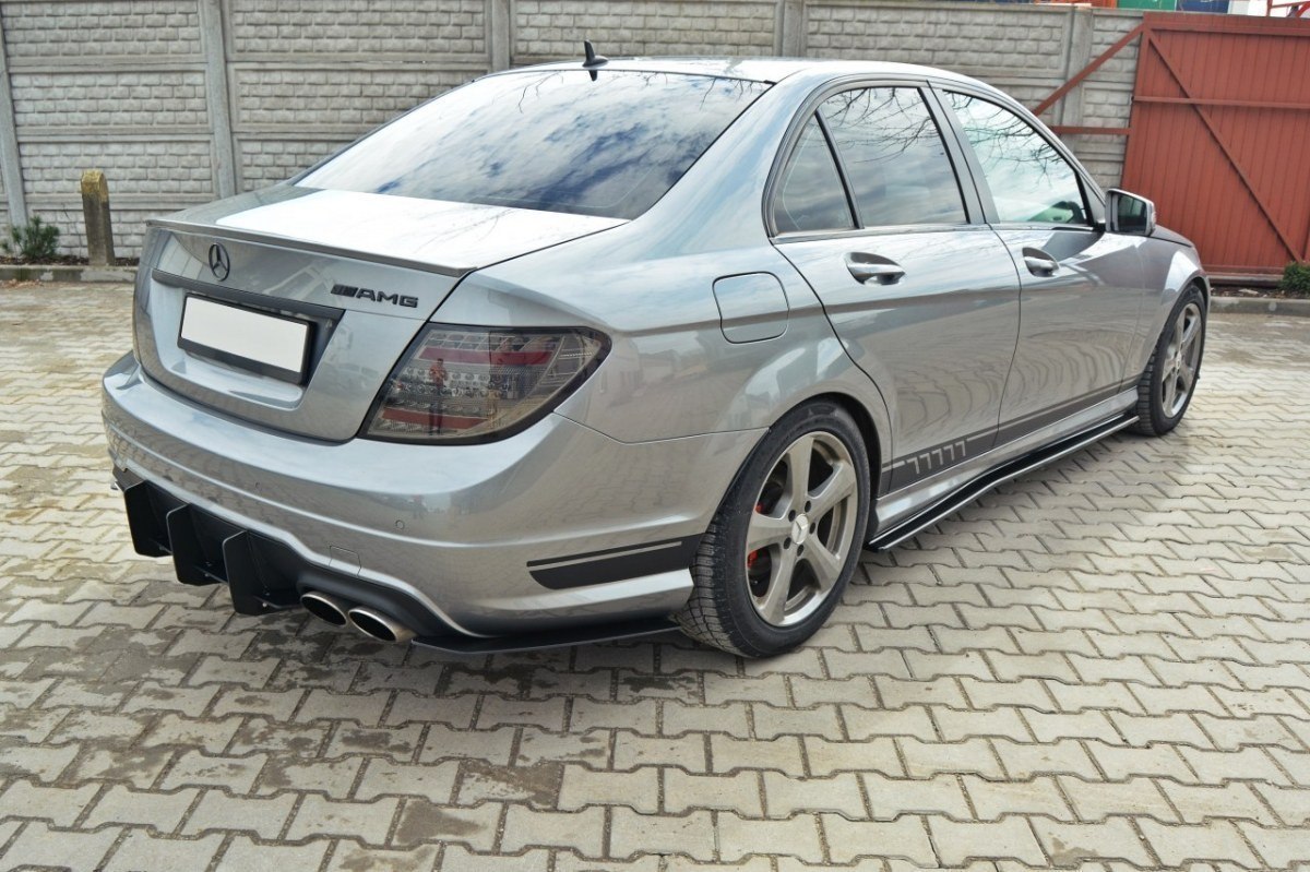 MERCEDES C W204 AMG-LINE (FACELIFT) REAR DIFFUSER & REAR SIDE SPLITTERS - 5