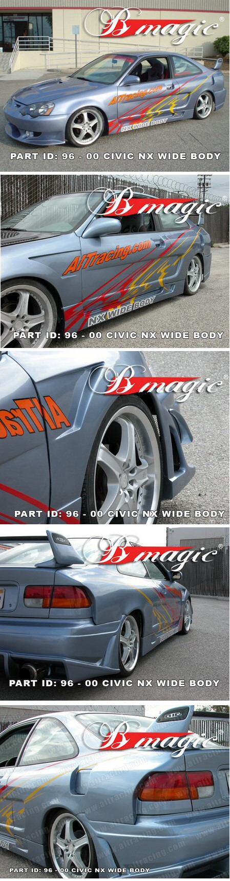 HONDA CIVIC 96-98 2D NX STYLE 12-PIECE WIDEBODYKIT [AIT] - 2