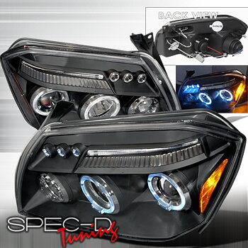 DODGE MAGNUM 05-07 PROJECTOR HEADLIGHTS BLACK V2 + LED