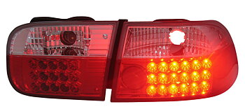 HONDA CIVIC 92-95 2/4D RED/CLEAR G4 LED TAILLIGHTS