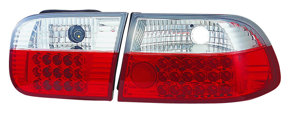 HONDA CIVIC 92-95 3D HATCHBACK RED/CLEAR G4 LED TAILLIGHTS